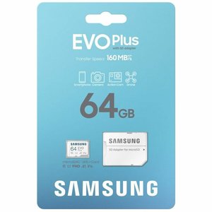 Carte mémoire micro SD Samsung EVO Plus 64 Go, UHS-I, MB-MC64KA/EU, vitesse jusqu'à 160 Mo/s, garantie 10 ans