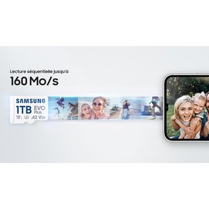 Carte mémoire micro SD Samsung EVO Plus 64 Go, UHS-I, MB-MC64KA/EU, vitesse jusqu'à 160 Mo/s, garantie 10 ans