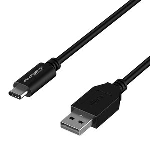 CABLE ALU & TRESSE USB TYPE C NOIR 1M