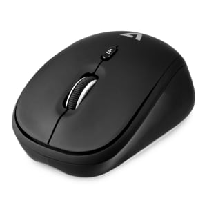 Souris Optique V7 MW100-1E - Fréquence radio - USB - 4 Bouton(s) - Noir - Sans fil - 2,40 GHz - 1000 dpi - Symétrique - 3 