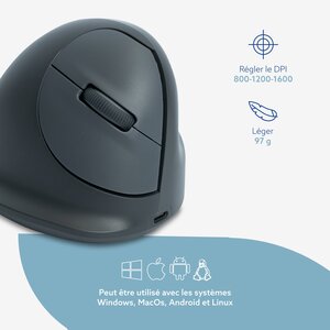 R-Go HE Basic souris verticale - moyenne, droitier, Bluetooth