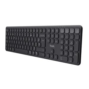 Trust Vaiya Clavier sans fil multi-appareils, noir - Connexion rapide sans fil 2,4GHz et 2x Bluetooth® - Confort de frappe