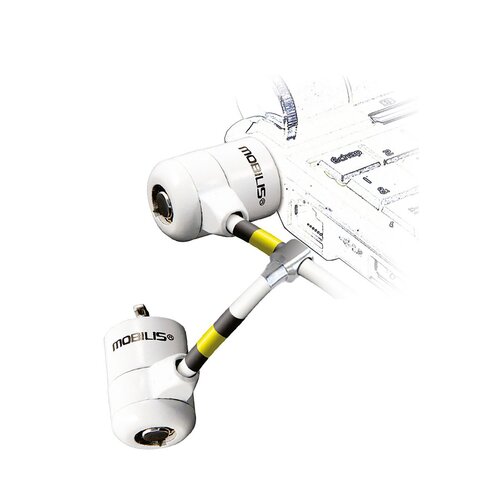 Câble de sécurité à clé avec 2 têtes pivotantes - Encoche T-Lock (compatible clé pass)