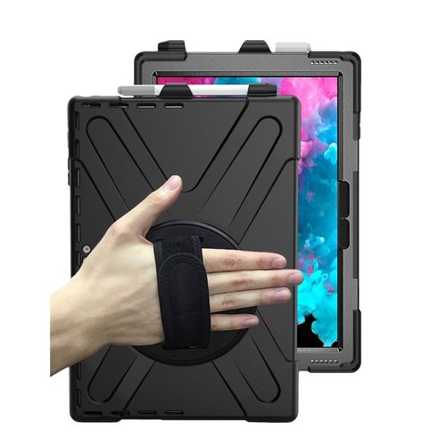 Coque renforcée avec emplacement stylet, bandoulière, poignée rotative et pied support pour SAMSUNG Galaxy Tab Active 4 Pr