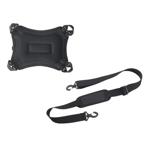 Kit harnais avec support strap et bandoulière tour de cou pour tablette 10" - Adapté pour une tablette seule ou munie de s