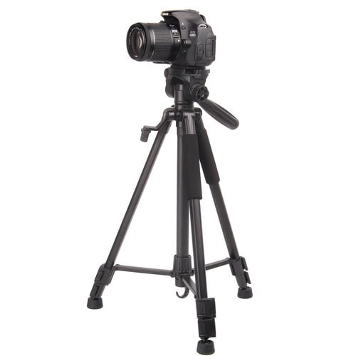 TREPIED AVEC ROTULE 1.4M POUR APPAREIL PHOTO, CAMERA, VIDEOPROJECTEUR ET SMARTPHONE - Hauteur (min/max) : 51/140cm - Poids