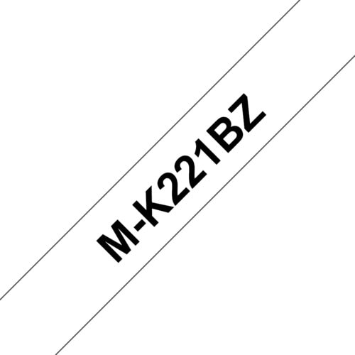 Ruban d'étiquettes Brother MK221BZ - 9 mm Largeur - Impression thermique directe - Blanc - Plastique