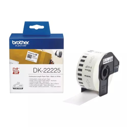 Etiquette polyvalente Brother DK-22225 - 38 mm Width x 30,48 m Longueur - Rectangle - Impression thermique directe, Transf