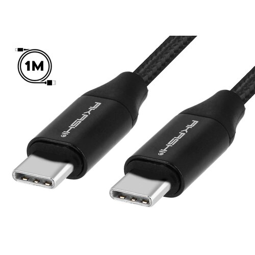 Câble pour transfert de données Akashi - 1 m USB-C - 1er bout: USB Type C - 2e bout: USB Type C - Noir