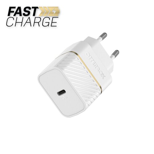 OtterBox chargeur secteur premium fast charge 20W - 1x USB C (3A/ 20W) - blanc