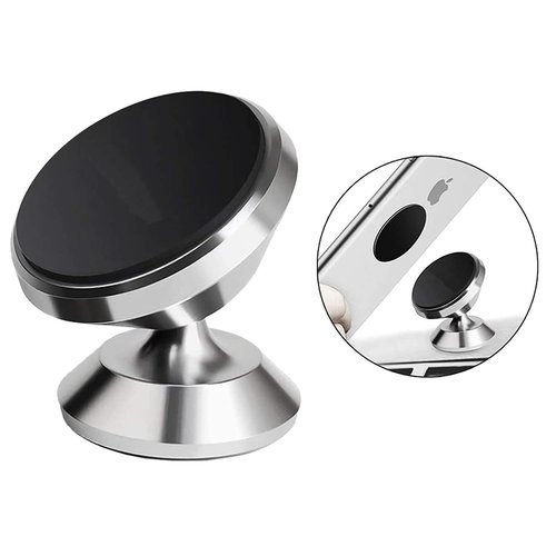 Support voiture magnétique (aimanté) pour smartphones - Fixation par colle sur tableau de bord ou surface lisse - Rotation