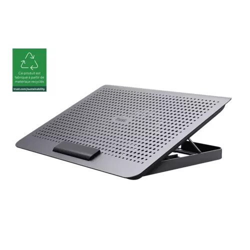 Trust Exto Support de Refroidissement pour Ordinateur Portable, Hauteur Réglable 8 positions, avec Un Ventilateur réglable