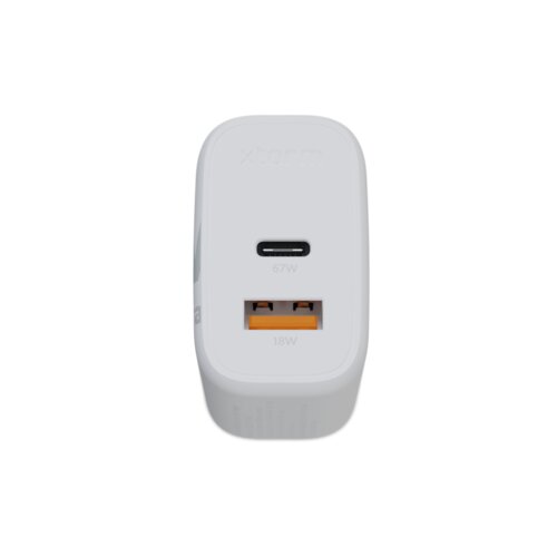 Xtorm - Chargeur GaN² 67W USB-C multiport laptops tablettes charge rapide - blanc