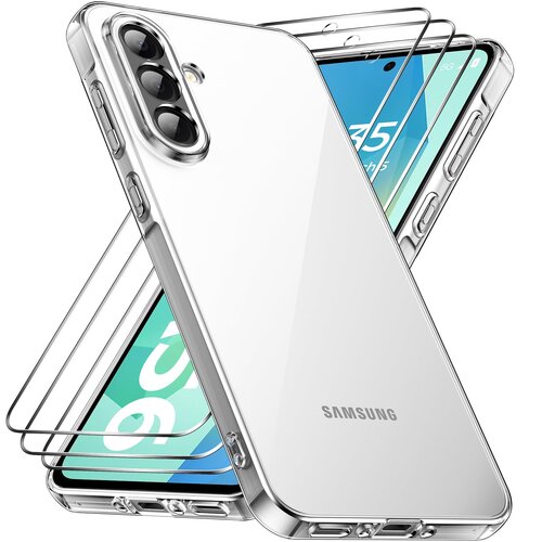 CLEAR CASE + TEMPERED GLASS PACK DESIGNED FOR SAMSUNG A56