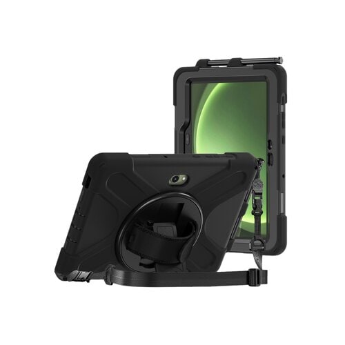 Coque renforcée avec emplacement stylet, bandoulière, poignée rotative et pied support pour SAMSUNG Galaxy Tab Active 5 Pr