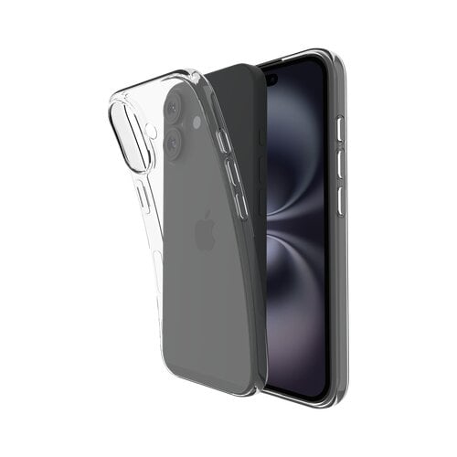 JustinCase - Coque Recyclée iPhone 16 Transp TPU souple GRS 100% recyclé