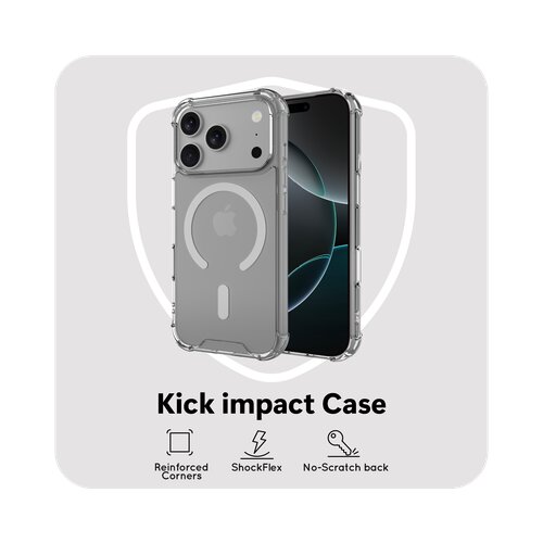 JustinCase - Coque Renforcée 17 Pro Transp MagSafe - TPU renforcé - Transp