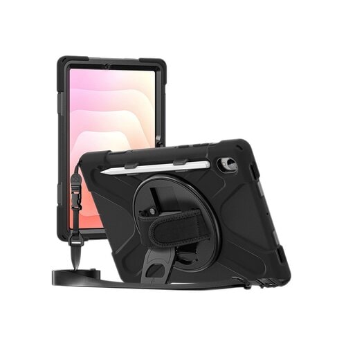 Coque renforcée avec emplacement stylet, bandoulière, poignée rotative et pied support pour SAMSUNG Galaxy Tab S11 (SM-X73
