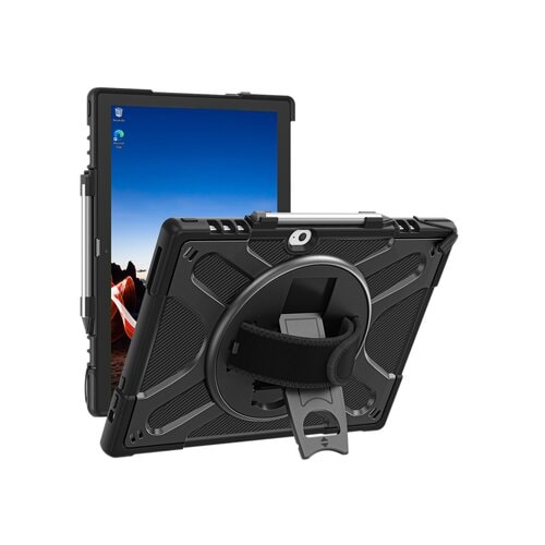 Coque renforcée (compatible clavier) avec emplacement stylet, bandoulière, poignée rotative et pied support pour LENOVO Th
