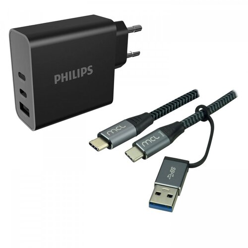 "Philips - Chargeur secteur 65W + câble tressé USB Type C - 2m

"