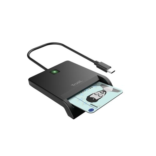 Lecteur Carte Smart Trust Primo Contact - Bureau - Noir - Bureau - CâbleUSB 2.0 Type A