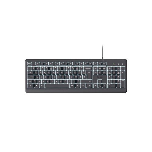 Trust Primo Clavier AZERTY Retro-Éclairé Filaire, Câble USB-C/USB-A 180 cm, Résistante aux Éclaboussures, Clavier Silencie