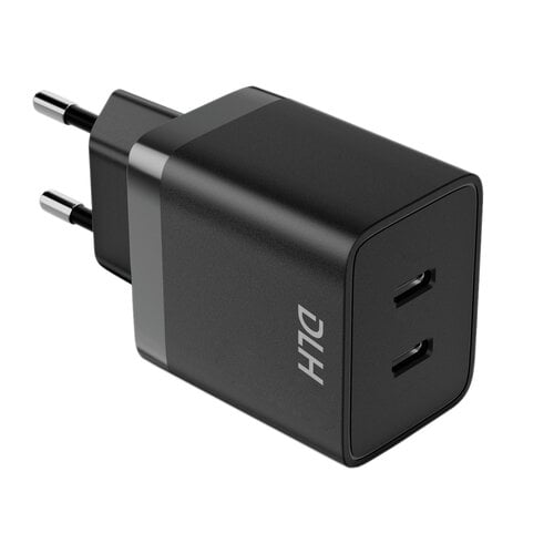 Chargeur secteur GaN 45W avec 2 ports USB-C Power Delivery - 5/9/12/15/20V - 45W 2.35A max - Noir - Format compact - Charg