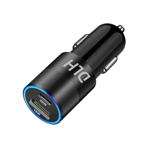 Chargeur voiture USB-C 30W Power Delivery et USB-A 18W Quick charge 3.0 - Puissance totale 48W max - Noir - Compatible cha