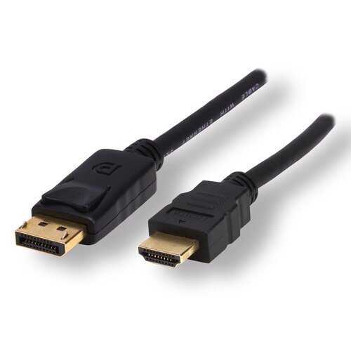Câble A/V MCL MC392-2M - 2 m - 1er bout: Audio/Vidéo numérique DisplayPort - Mâle - 2e bout: HDMI Digital Audio/Video - Ma