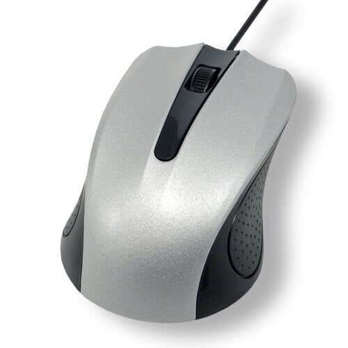 Souris MCL - USB - Optique - Noir, Argenté - Câble - 1200 dpi