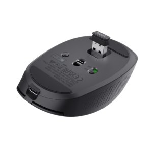 Trust Souris Optique Ozaa compact - Noir - Sans fil silencieuse - Bluetooth-Rechargeable USB 2.0 Type A - 6 Bouton(s) - 10