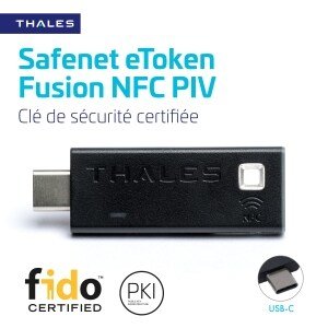 Thales SafeNet eToken Fusion NFC PIV – Clé de sécurité USB-C certifiée FIDO2 et PKI 