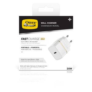 OtterBox chargeur secteur premium fast charge 20W - 1x USB C (3A/ 20W) - blanc