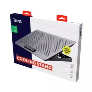 Trust Exto Support de Refroidissement pour Ordinateur Portable, Hauteur Réglable 8 positions, avec Un Ventilateur réglable