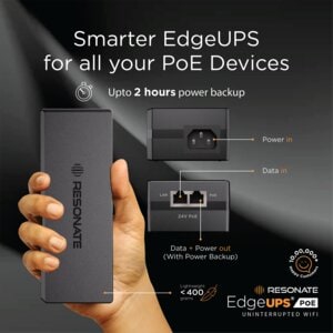 Resonate EdgeUPS PoE 24V | Power Backup for PoE Devices (IP Cameras, Wi-Fi Routers, Access Points, VoIP Phones) | Built-in