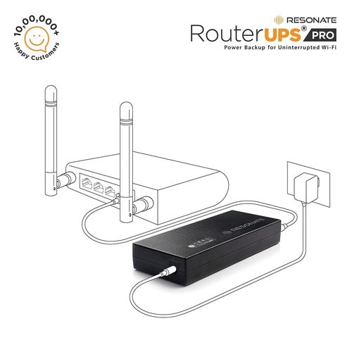 RESONATE RouterUPS® Pro | 30% more Backup | Jio Fiber & Airtel Xstream | Up to 8 hours, 4x2600mAh | Router Mini UPS | For 