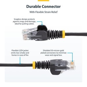 CABLE - BLACK SLIM CAT6 PATCH CORD 3M N6PAT300CMBKS