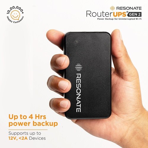 RESONATE RouterUPS Gen2 Series | 30% More Backup, Up to 6 hours | 3x2600mAh | Router UPS | Power Backup for Router Modem |