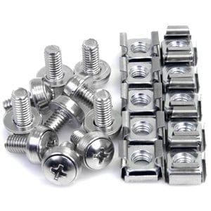 StarTech.com Nut/Screw - TAA Compliant - Cage Nut, Rack Screw - Stainless Steel - Silver - 50 / Pack