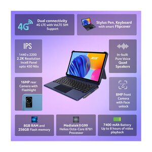 ACERICONIA -11.45IN/OCTA2.2GHZ/8G 256G/16MP