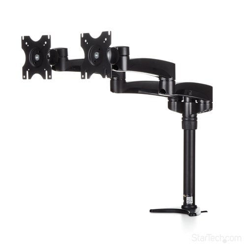 StarTech.com Mounting Arm for Flat Panel Display - Black - TAA Compliant - Height Adjustable - 2 Display(s) Supported - 30