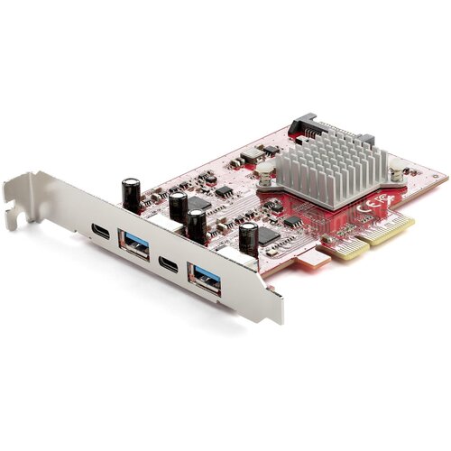 StarTech.com USB Adapter - PCI Express x4 - Plug-in Card - Red - UASP Support - 4 Total USB Port(s) - PC, Linux, Mac