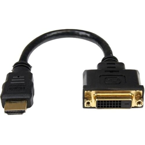 StarTech.com 20.32 cm (8") DVI/HDMI Video Cable - Each - Cable for Video Device, Monitor, Notebook - First End: 1 x 19-pin