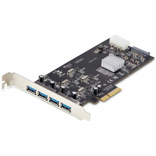 StarTech.com USB Adapter - PCI Express x4 - 640 MB/s - Server, Desktop, Hard Drive - Black - UASP Support - 4 Total USB Po