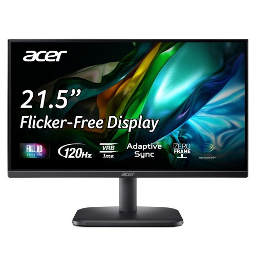 Acer EK220Q E 22" (55.9 cm) Class LCD Monitor - 16:9 - Black - 21.5" (54.6 cm) Viewable - 250 cd/m² - 1 ms - HDMI - VGA