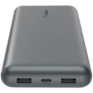 Belkin 20,000mAh, 15W Fast Charging Durable Power Bank, Silver