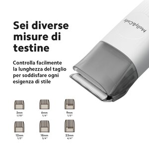 Petoneer LM7, Gatto/Cane, Aspirapolvere + Tagliacapelli, Trasparente, Bianco, 220 - 240 V, 140 mm, 298 mm