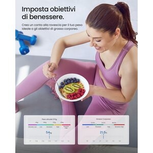 Renpho Elis 1C, Bilancia pesapersone Smart Bluetooth in Vetro Temperato, 13 Metriche Corporee, Display LED e Modalità Bamb