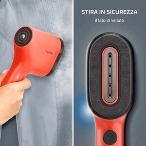 Rowenta Pure Pop, Stiratore Verticale Portatile, Pad Reversibile, colore rosso corallo