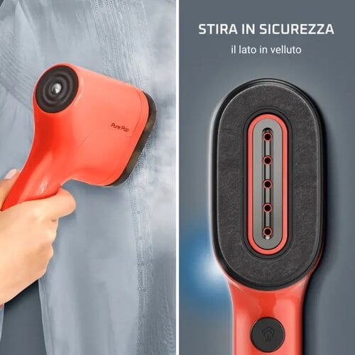 Rowenta Pure Pop, Stiratore Verticale Portatile, Pad Reversibile, colore rosso corallo